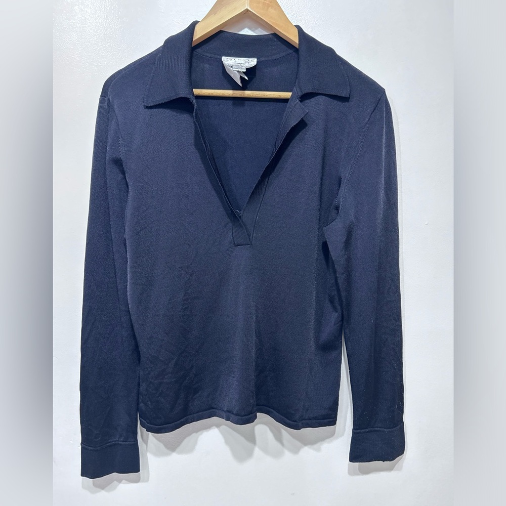 Talbots Collection Women’s Navy Italian Yarn Knit Long Sleeve Top Size‎ L